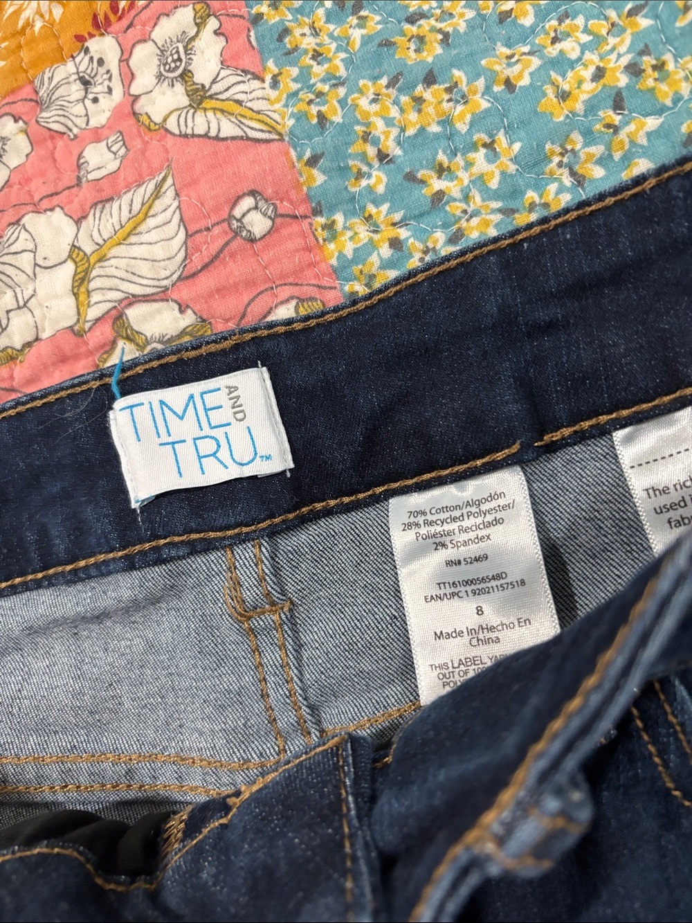 Time and Tru Dark Blue Roll-Cuff Denim Shorts - Picture 2 of 2
